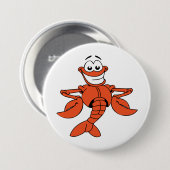 Badge Rond 7,6 Cm Caractère de homard au dessin souriant (Devant & derrière)