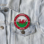 Badge Rond 7,6 Cm Cardiff Wales (En situation)