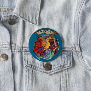 Badge Rond 7,6 Cm Cardinal oiseau de l'État résiste (Coloration feme