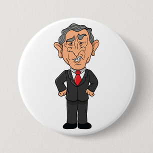 Badge Rond 7,6 Cm Caricature politique amusante de George W Bush