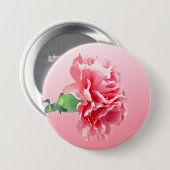 Badge Rond 7,6 Cm Carnation rose (Devant & derrière)