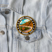 Badge Rond 7,6 Cm Caroline du Nord (En situation)