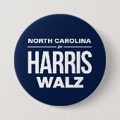 Badge Rond 7,6 Cm Caroline du Nord : Harris Walz (Devant)