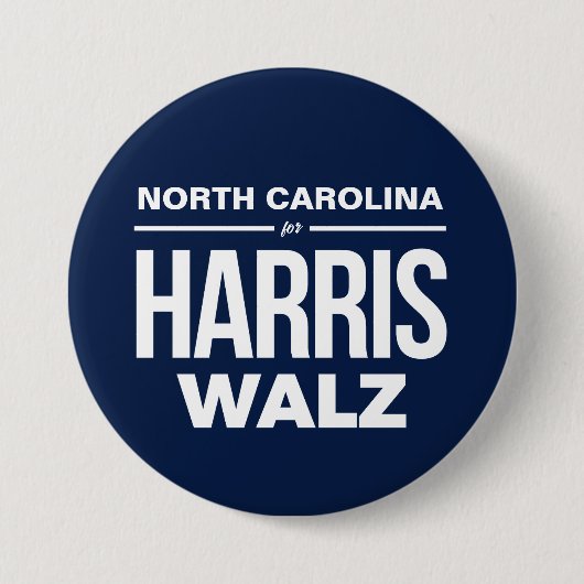 Badge Rond 7,6 Cm Caroline du Nord : Harris Walz (Devant)