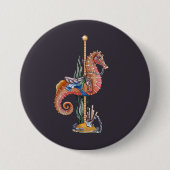 Badge Rond 7,6 Cm Carousel Seahorse (Devant)