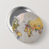 Badge Rond 7,6 Cm carte mondiale (Devant & derrière)