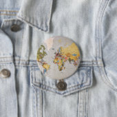 Badge Rond 7,6 Cm carte mondiale (En situation)