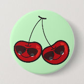 Badge Rond 7,6 Cm Cartographie Amusante & Cool Cerises Cheeky Avec L (Devant)