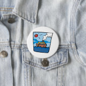 Badge Rond 7,6 Cm Cartoon Steamship sur Ocean Waves Art nautique (En situation)
