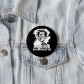 Badge Rond 7,6 Cm Cartoonkunst mit „Zum Glück…“-Zitat (En situation)