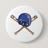 Badge Rond 7,6 Cm Casque de baseball et chauves-souris (Devant)