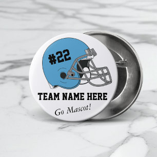 Badge Rond 7,6 Cm Casque de football noir bleu ・ personnalisé