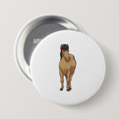 Badge Rond 7,6 Cm Casque de musique à cheval (Devant & derrière)