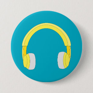 Badge Rond 7,6 Cm Casques audio