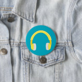 Badge Rond 7,6 Cm Casques audio (En situation)