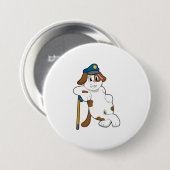 Badge Rond 7,6 Cm Casquette de police de chien (Devant & derrière)