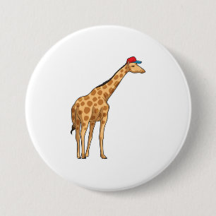 Badge Rond 7,6 Cm Casquette Giraffe