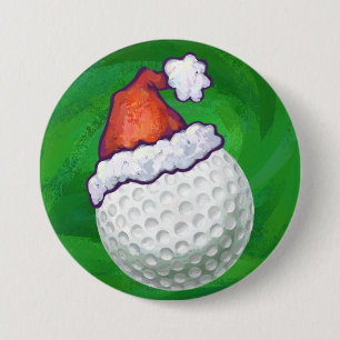 Badge Rond 7,6 Cm Casquettes de Noël du Ball de golf