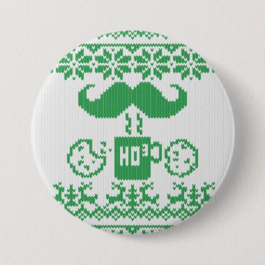 Badge Rond 7,6 Cm Casse-croûte de minuit de vert de moustache de (Devant)