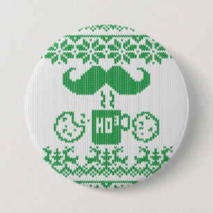 Badge Rond 7,6 Cm Casse-croûte de minuit de vert de moustache de