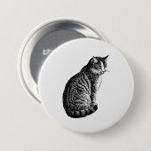 Badge Rond 7,6 Cm Cat (Devant & derrière)