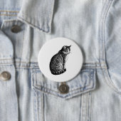 Badge Rond 7,6 Cm Cat (En situation)