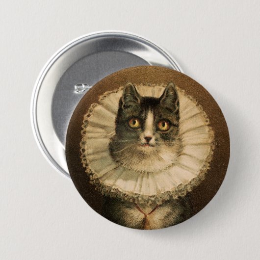 Badge Rond 7,6 Cm Cat (Devant & derrière)