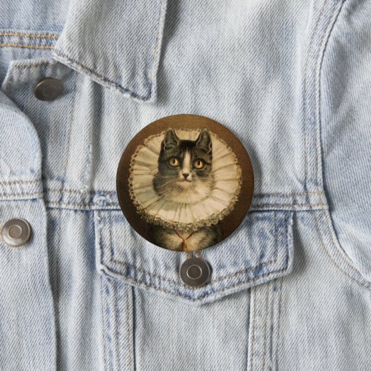 Badge Rond 7,6 Cm Cat (En situation)