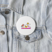 Badge Rond 7,6 Cm Cat at Yoga Exercice d'étirement (En situation)