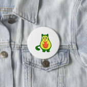 Badge Rond 7,6 Cm Cat Avocado (En situation)