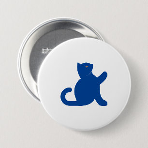 Badge Rond 7,6 Cm Cat dit bonjour