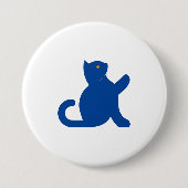 Badge Rond 7,6 Cm Cat dit bonjour (Devant)