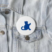 Badge Rond 7,6 Cm Cat dit bonjour (En situation)
