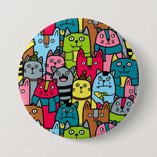 Badge Rond 7,6 Cm Cat et kitten (Devant)
