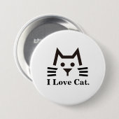 Badge Rond 7,6 Cm Cat-Face (Devant & derrière)