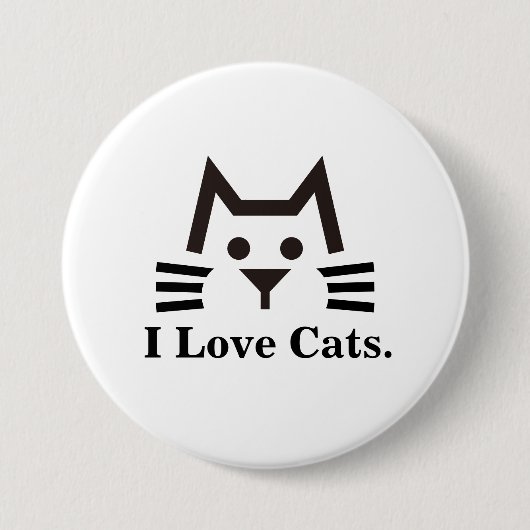 Badge Rond 7,6 Cm Cat-Face (Devant)