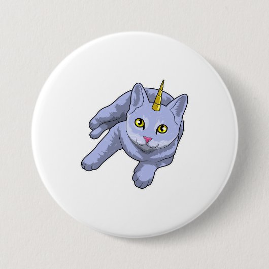 Badge Rond 7,6 Cm Cat Unicorn (Devant)