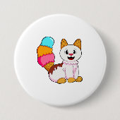 Badge Rond 7,6 Cm Cat with popsicle (Devant)