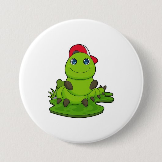 Badge Rond 7,6 Cm Caterpillar avec Casquette (Devant)