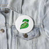 Badge Rond 7,6 Cm Caterpillar avec feuille (En situation)