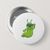 Badge Rond 7,6 Cm Caterpillar avec lunettes de soleil (Devant & derrière)