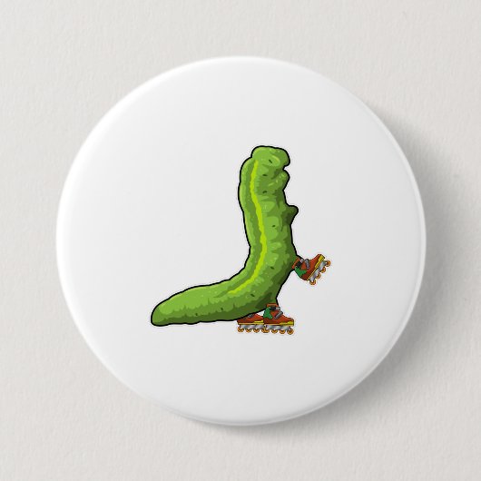 Badge Rond 7,6 Cm Caterpillar en Patinage en ligne avec Patins en li (Devant)