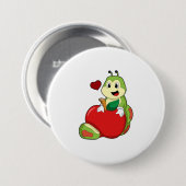 Badge Rond 7,6 Cm Caterpillar with Apple (Devant & derrière)