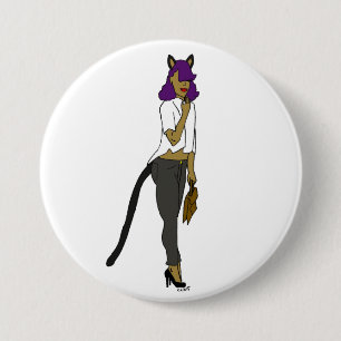 Badge Rond 7,6 Cm catgirl