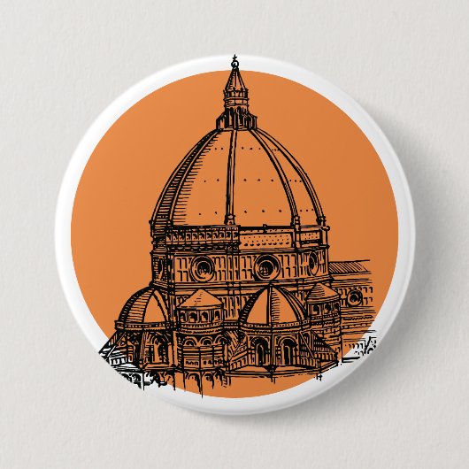 Badge Rond 7,6 Cm Cathédrale de Florence (Devant)