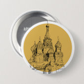 Badge Rond 7,6 Cm Cathédrale de Moscou (Devant & derrière)