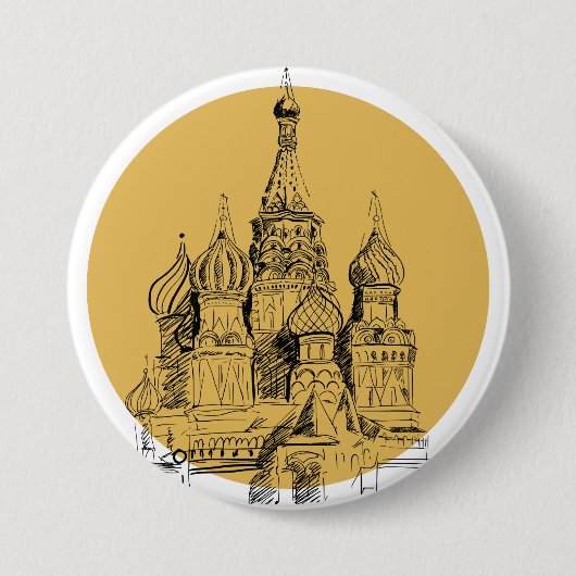 Badge Rond 7,6 Cm Cathédrale de Moscou (Devant)