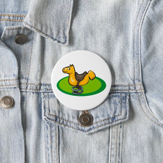 Badge Rond 7,6 Cm Cavalier à ressort de cour de récréation