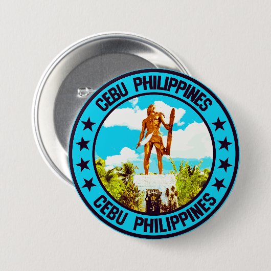 Badge Rond 7,6 Cm Cebu (Devant & derrière)