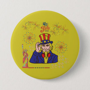 Badge Rond 7,6 Cm Célébration des cœurs courageux vert jaunâtre